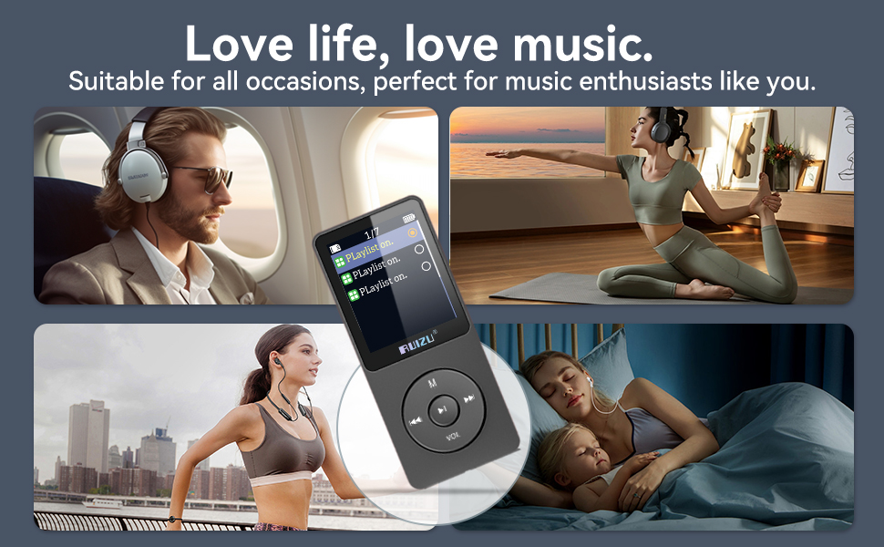 128GB MP3 Player with Bluetooth Portable Music Player for Kids HiFi Sound Shuffle Loop Speaker OTG