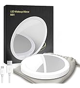 SHEGINEL 1X/5X Compact Mirror with Light, LED Compact Mirror Rechargeable, LED Lighted Travel Mak...