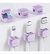 AhaStyle 6 Pack Magnetic Cable Organizer [1s Lock] Cord Holders Clips Strong Adhesive Cord Keeper...