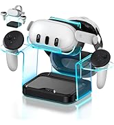 Charging Dock for Oculus Meta Quest3/ 3S / 2, RGB VR Headset Charging Station with Adapter,USB A ...