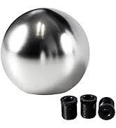 YIUIY Universal Round Ball Gear Shift Knob,Chrome Finish Aluminum Shifter Knobs with 3 Adapters C...