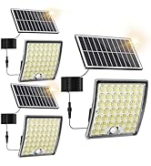 JACKYLED Solar Lights Outdoor Waterproof, Motion Sensor Security Flood Lights Convex Lens Amplifi...