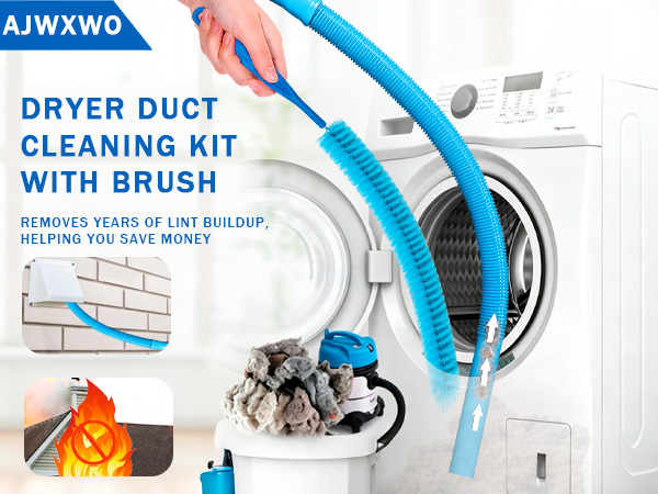 Dryer Vent Cleaner Kit - Compatible Universal Vacuum Attachment Hose with Most Vacuum Cleaner