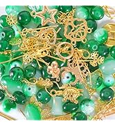 stino 120g Random Glass Beads Kit for Jewelry Making, 6-10mm Round Crystal Glass Beads for Bracel...
