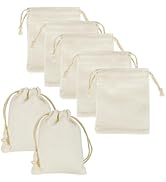HRX Package 20pcs Little Muslin Bags 3x4 inches, Double Drawstring Cotton Jewelry Pouches Empty S...