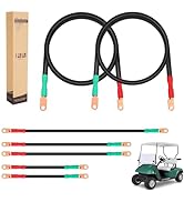 10L0L Golf Cart Battery Cable Kit for EZGO TXT, Marathon, Medalist 1994-up 36 &amp; 48 Volt (4 Gauge,...