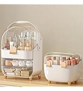 Makeup Organizer with Lipstick Holder, Skincare Organizers Storage Box Cosmetic Display Cases, Te...
