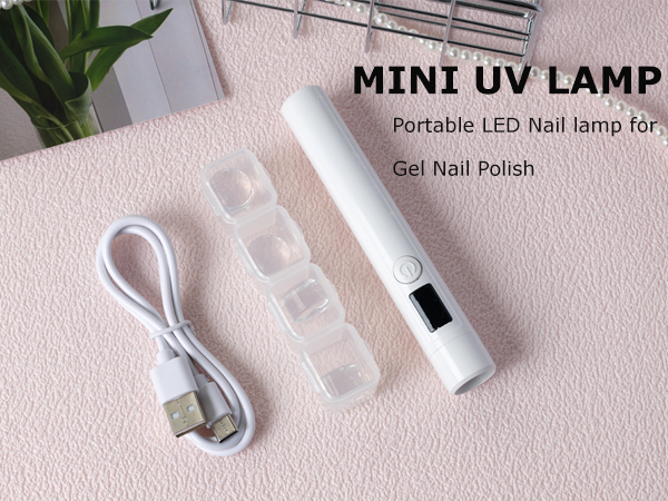 2-in-1 mini nail lamp with stamper portable nail flashlight for French tips and nail art stamping
