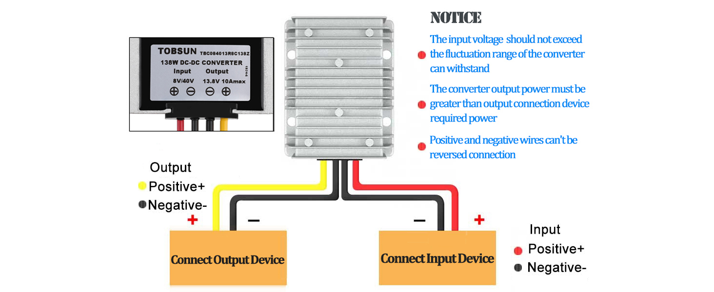 DC Voltage Reducer Converter DC 8V-40V to 13.8V 10A 138W