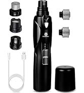 Petsaunter Dog Nail Grinder, 3 Grinding Heads, 2-Speed, LED Light, Touch-Switch, Quiet, Low-Vibra...