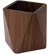 Soseelnee Black Walnut Wooden Pencil Box, Multiple-Use Desk Writing Stationary Organizer Wood Pen...