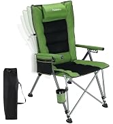 Anmiro Folding Camping Chair with Cup Holder and Storage Bag, Heavy Duty Support 500 LBS, Oversiz...