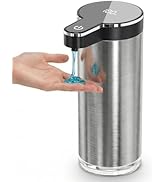Automatic Liquid Soap Dispenser Touchless, Stainless Steel Hand Soap Dispenser, USB Rechargeable,...