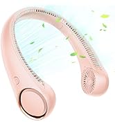Hssio Portable Neck Fan, 4000mAh Rechargeable Bladeless Fan, Battery Operated Personal Fan for Ne...