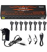 Getaria Guitar Pedal Power Supply Isolated 10 Outputs for 9V/12V/18V Effects Pedals with USB Char...