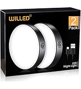 WILLED Tap Light Rechargeable, 6000K Dimmable Touch Light Buit-in 1000mAh Large Battery, Stick on...