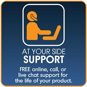 at your side support, free support for the life of your product