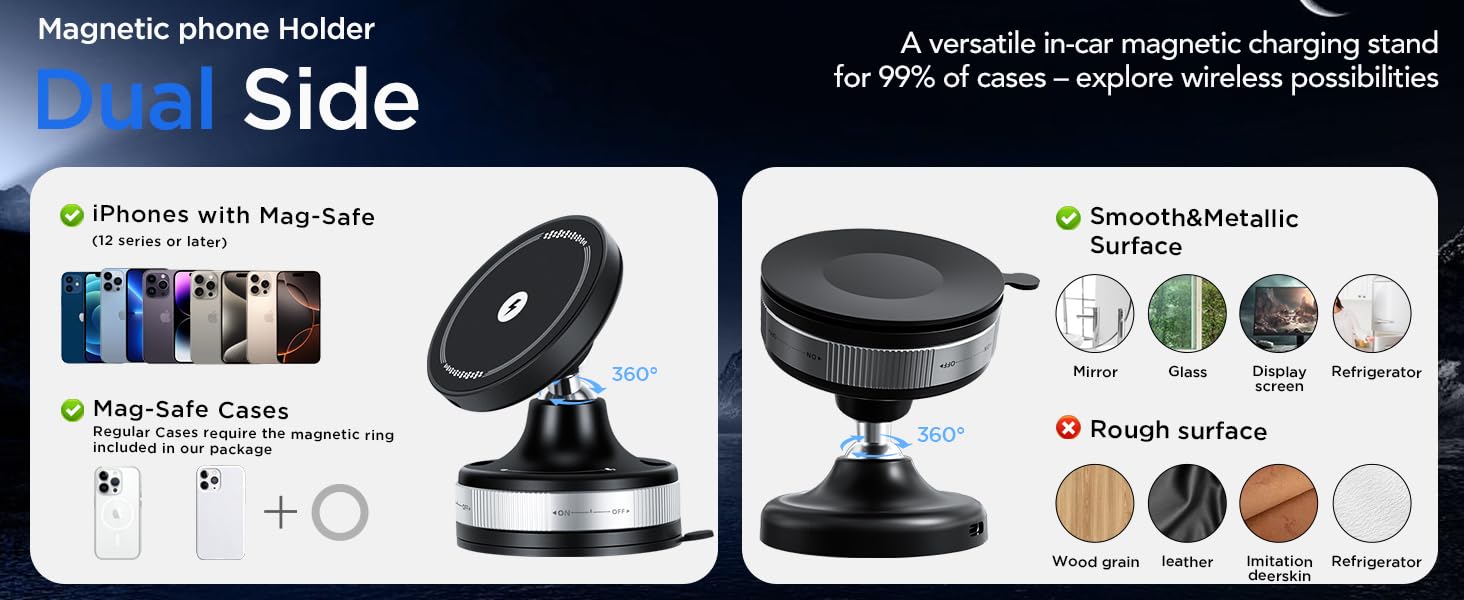 the Vacuum Car Phone Mount