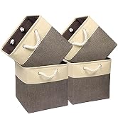 Univivi Foldable Storage Bin [4-Pack] Collapsible Cube Storage Basket with Sturdy Carry Handles f...