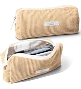 Purbert Pencil Bag Pen Case, Soft Corduroy Small Pencil Pouch Organizer with Zipper, Cute Pencil ...