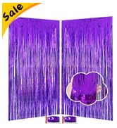 purple tinsel backdrop