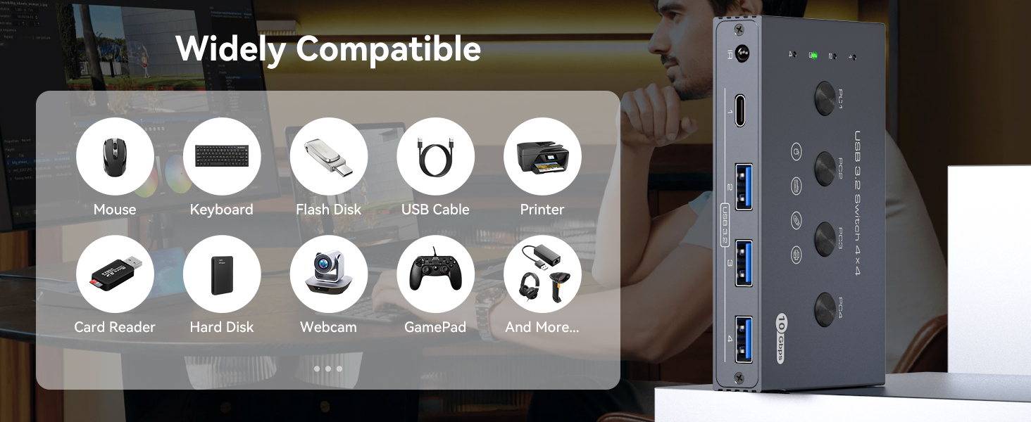 usb 3.2 switch 4 computers 4 Port USB Switcher usb switch 4×4