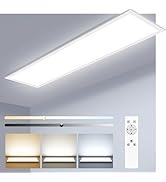 zemty LED Flat Panel Light with Remote 31.4x9.8 Inch, 35W 4000LM 3000K-6000K Adjustable Color Tem...