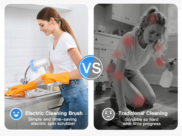 Electric Spin Scrubber - Cordless IPX7 Waterproof Shower Scrubber