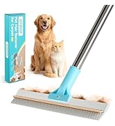 JOYMOOP Carpet Rake for Pet Hair Removal, 63" Adjustable Long Handle Pet Hair Removal Tool, Cat D...