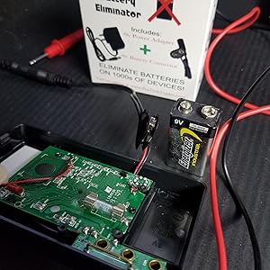9V Battery Eliminator in Use.