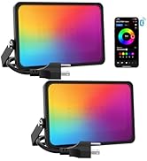 Onforu LED Flood Light Outdoor 200W Equiv 2000LM, RGBW Stage Lights Bluetooth APP Control, 16 Mil...