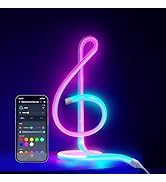 SwitchBot RGBIC Neon Rope Lights, Voice Control Wire Rope Light, DIY Flexible Steel-Core Lights f...