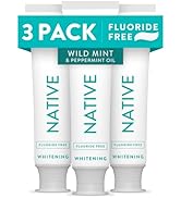 Native Fluoride Free Toothpaste, Whitening - for Adult, Kids 2+ Oral Care - Wild Mint &amp; Peppermin...