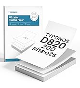 TYPONOS D820 Thermal Printer Paper 8.5 x 11 Inch, Continuous Folding Thermal Paper, US Letter Siz...