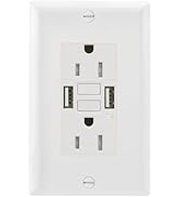 Wengart GFCI Outlet with USB in-Wall,AC125V 15Amp Self-Test with LED Indicator Tamper Resistant D...
