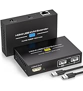 PVBCTCSID 394ft/120M HDMI KVM USB Extender Over Ethernet 1080P HDMI and USB Extender for Remote C...