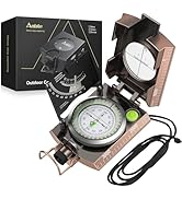 Anbte Hiking Compass, IP65 Waterproof Metal Compass with Sighting Clinometer, Compass Hiking Surv...