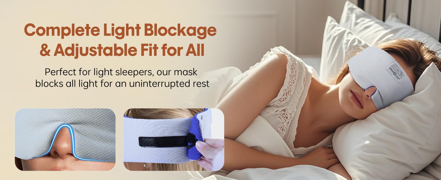 complete block light Ultimate Light-Blocking Bluetooth Headphones Sleep Mask
