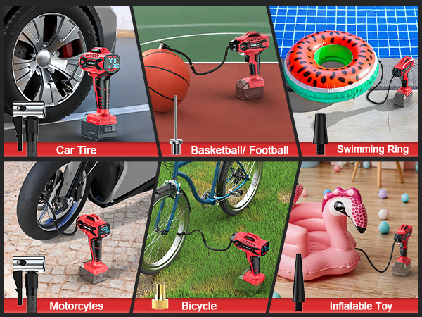 for milwaukee 18v tire inflator portable air compressor