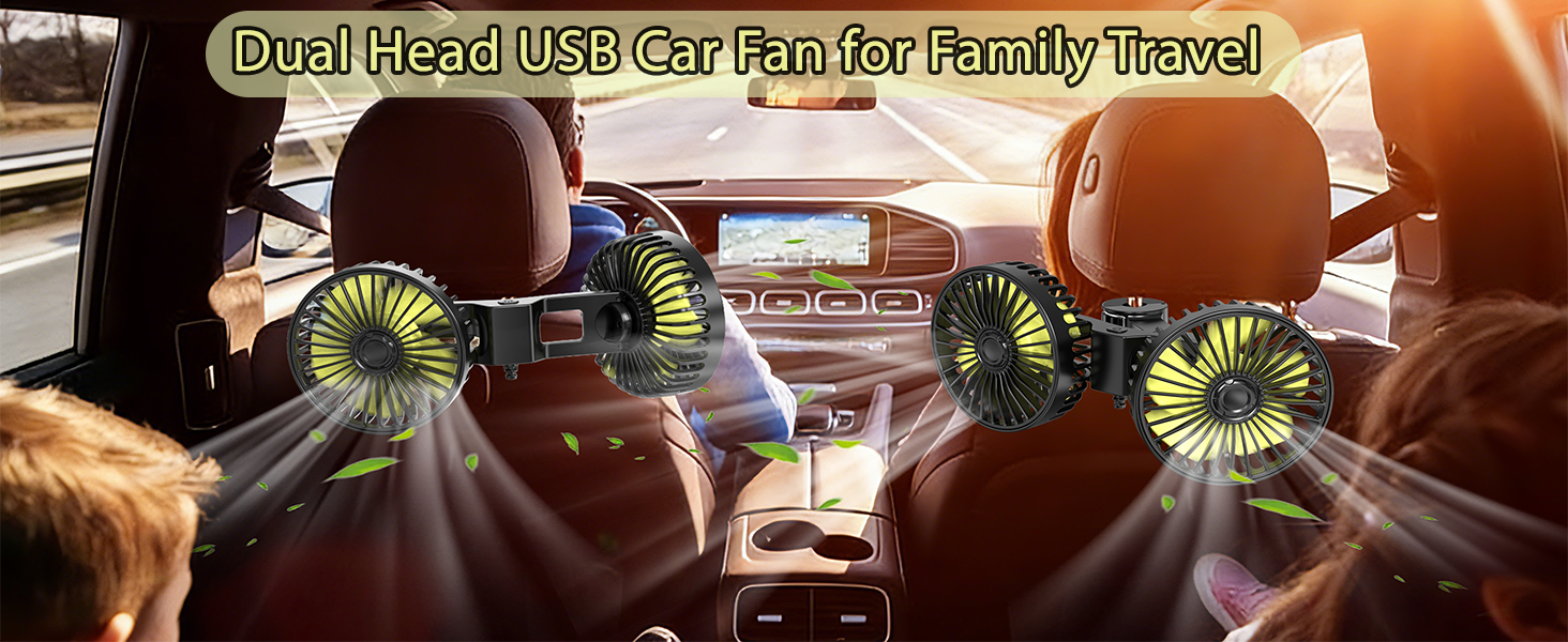 car headrest fans for backseat for kids