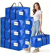 Extra Large Moving Bags Heavy Duty Storage Bags with Zipper Handles, BETU 8 Pack Clothes Storage ...