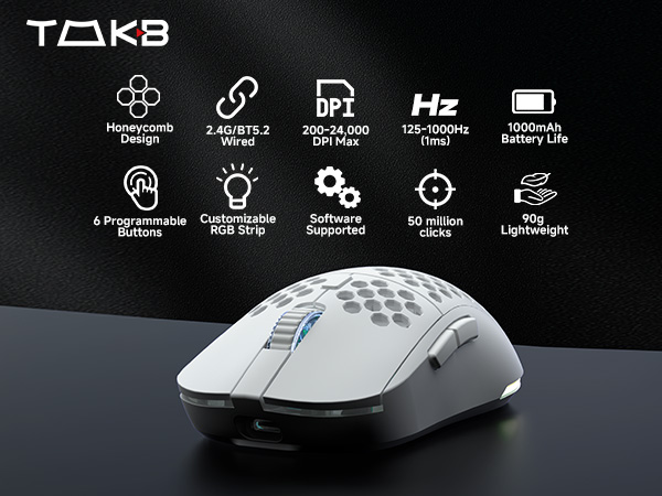TMKB-M1-Wireless Gaming Mouse-white-mb