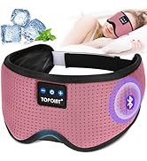 Bluetooth Sleep Eye Mask Wireless Headphones, TOPOINT Sleeping Eye Cover Travel Music Headsets wi...