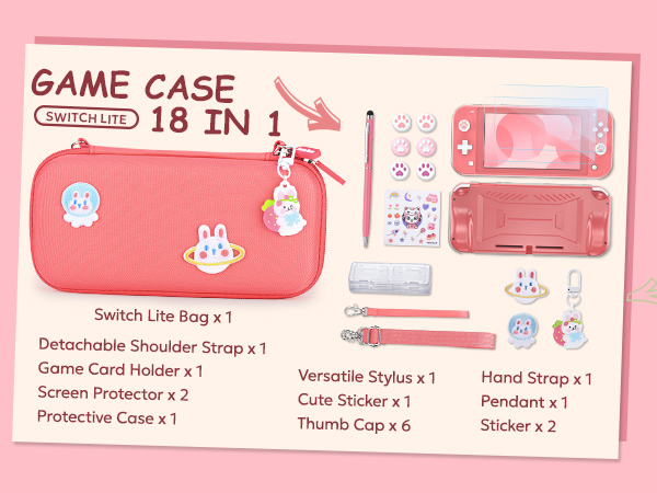 nintendo switch lite case coral