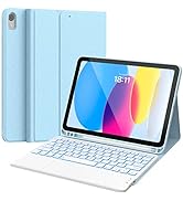 CHESONA Touchpad iPad 10th Generation Case with Keyboard (10.9", 2022), 7 Color Backlight, Multi-...