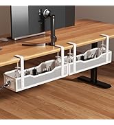 [Upgraded] 2 Pack Under Desk Cable Management Tray, Cinati Cord Organizers for Table Thickness up...