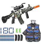 Realistic Toy Gun for Nerf Guns Darts - Electric Sniper Rifle with Tactical Vest Kit, Automatic F...