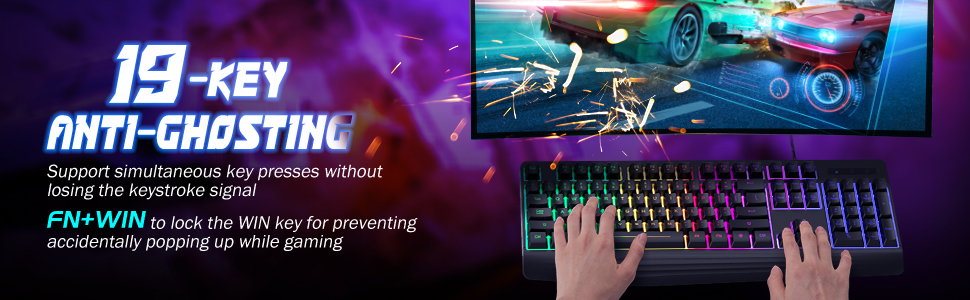 anti-ghosting gaming keyboard