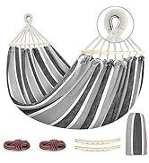 MOSFiATA Hammocks Portable Camping Hammock Upgraded 550lb Comfortable Fabric Hammock with Two Ant...