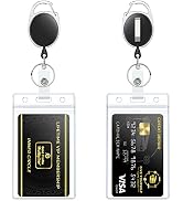 Pawfly Retractable Badge Reel with Heavy Duty Clear Vertical Id Card Badge Holder, Carabiner Belt...